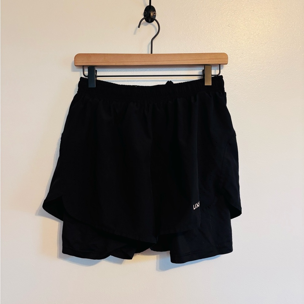 Lixada black running shorts with drawstring size medium